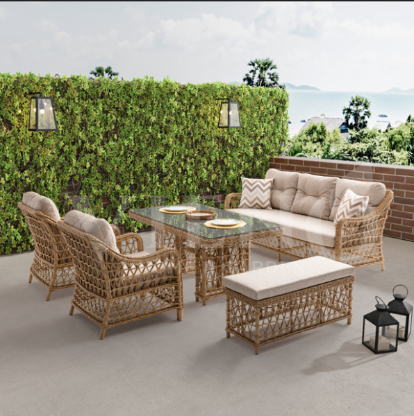 Dora Rattan Bahçe Balkon Oturma Grubu