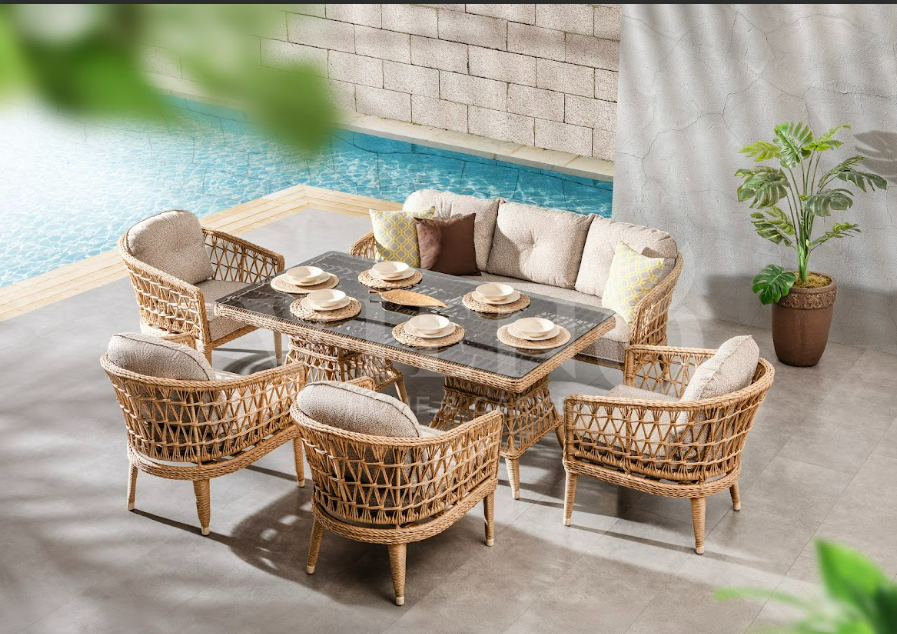 Oslo Rolex Rattan Bahçe Balkon Oturma Grubu