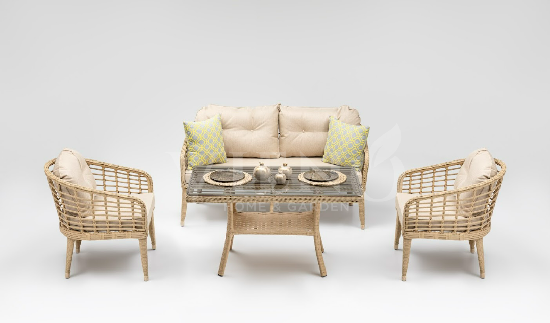 Rodos Mini Rattan Bahçe Balkon Oturma Grubu