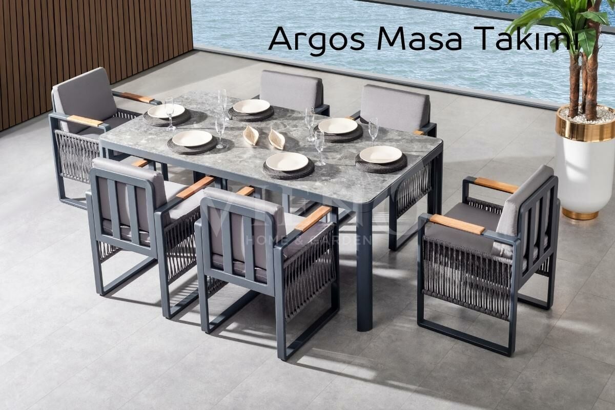 Argos Alüminyum Bahçe Balkon Masa Takımı (100x200)