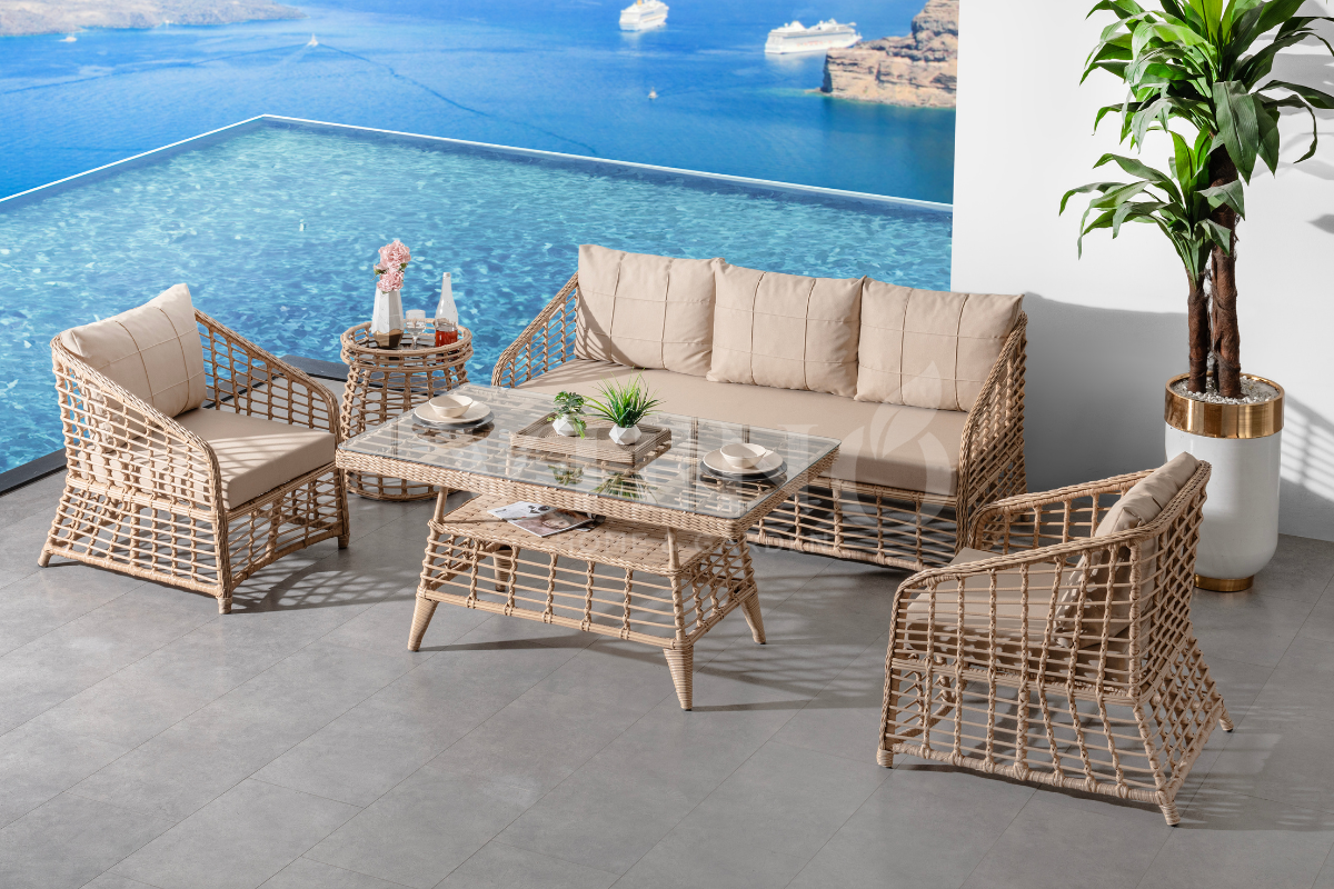 Valeri Rattan Bahçe Balkon Oturma Grubu