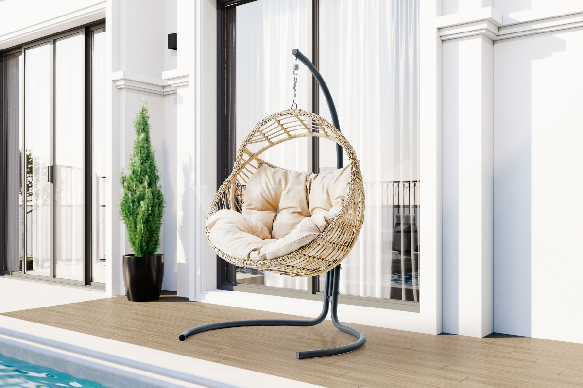 Solaris Tekli Rattan Bahçe Balkon Salıncak