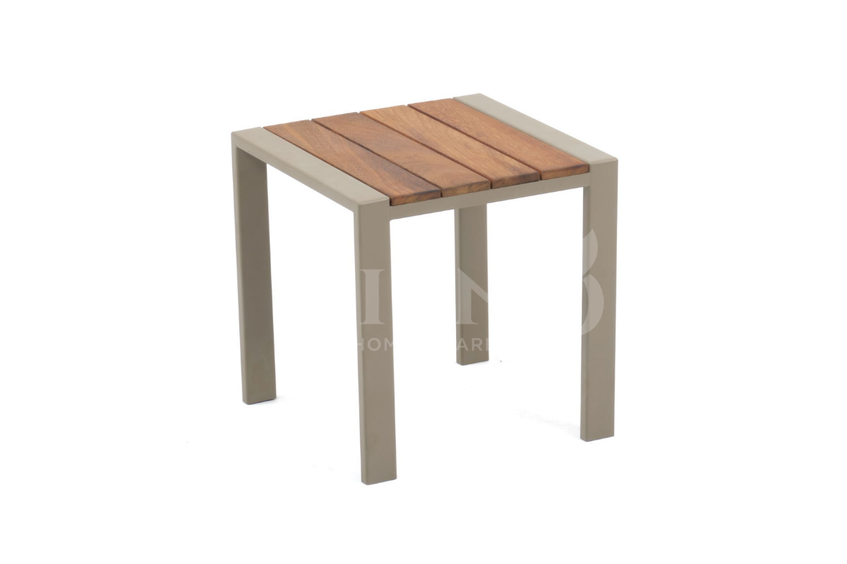 İreko Tablalı Alüminyum Şezlong Sehpası (40x40cm) Cappuccino