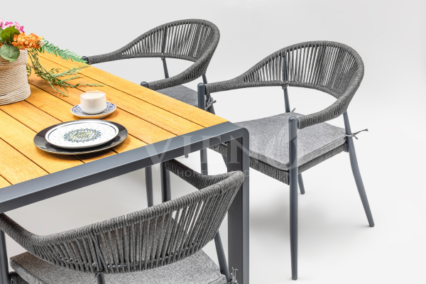 Roxy Rita Alüminyum Bahçe Balkon Masa Takımı (80cm X 140cm)