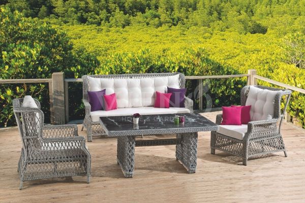 Eyfel Rattan Bahçe Balkon Oturma Grubu Gri