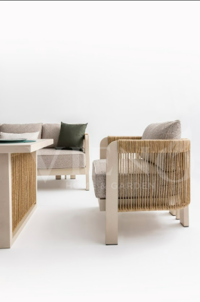 Atlas  Alüminyum Bahçe Balkon Oturma Grubu Krem