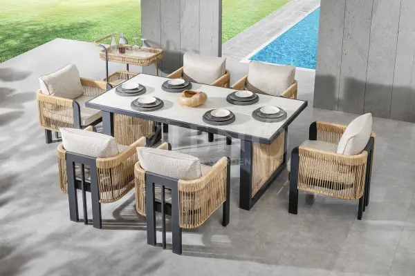 Atlas Alüminyum Bahçe Balkon  Masa Takımı (100cm x 200cm)