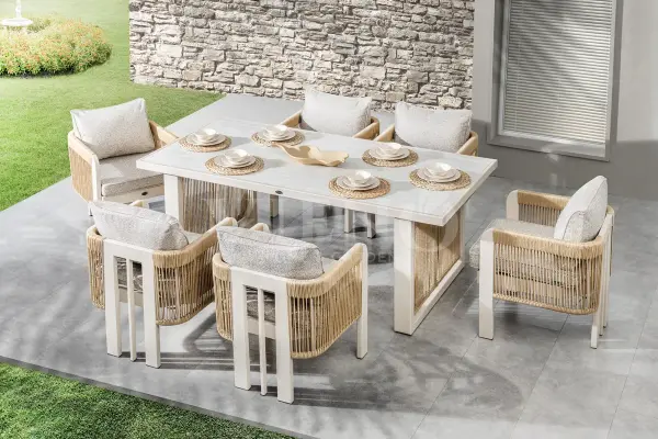 Atlas Alüminyum Bahçe Balkon  Masa Takımı (100cm x 200cm)