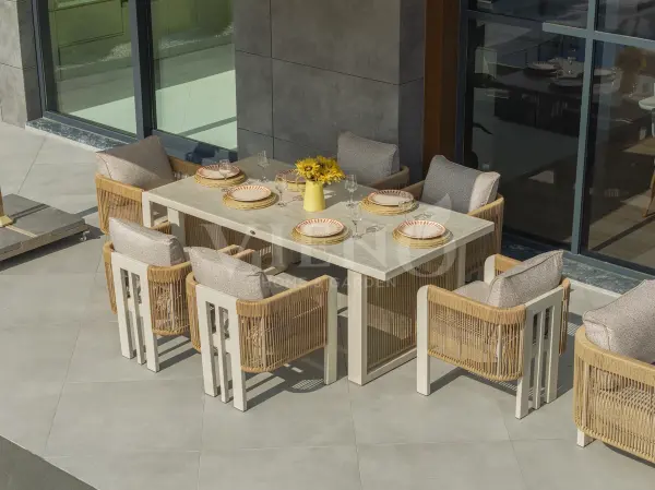 Atlas Alüminyum Bahçe Balkon  Masa Takımı (100cm x 200cm)