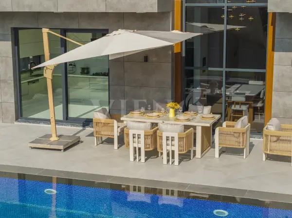 Atlas Alüminyum Bahçe Balkon Masa Takımı (100cm x 200cm)