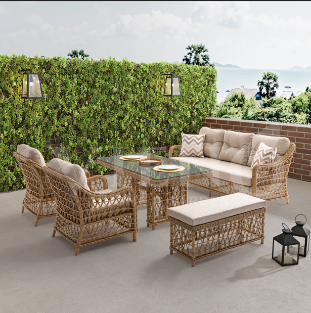 Dora Rattan Bahçe Balkon Oturma Grubu