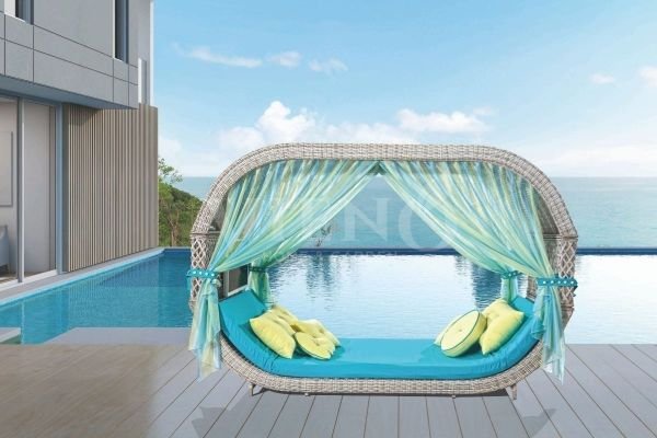 Romantica Daybed Bahçe Havuzbaşı Keyif Yatağı Cappuccino
