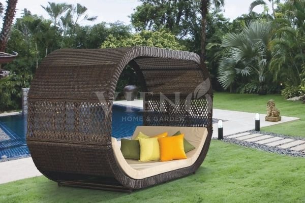 Romantica Daybed Bahçe Havuzbaşı Keyif Yatağı Kahve