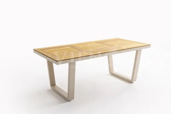Artemis Plus Alüminyum Bahçe Balkon Masa Takımı (100x200) Krem