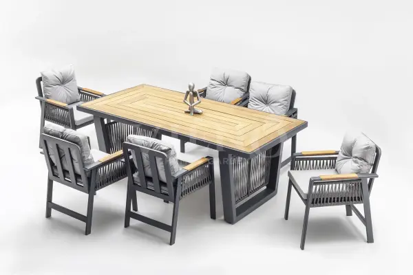 Artemis Plus Alüminyum Bahçe Balkon Masa Takımı (100x200) Antrasit