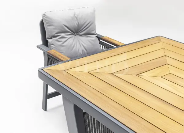 Artemis Plus Alüminyum Bahçe Balkon Masa Takımı (100x200) Antrasit