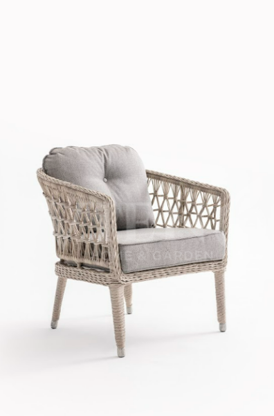 Oslo Rolex Rattan Bahçe Balkon Oturma Grubu Gri