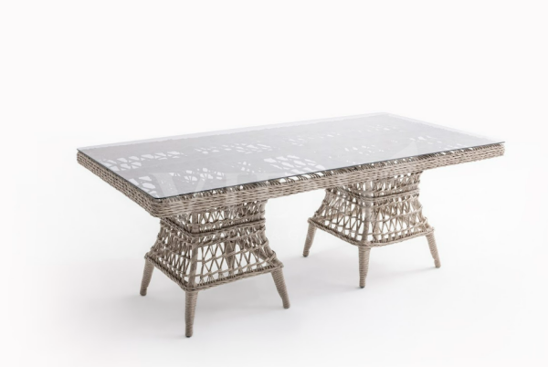 Oslo Rolex Rattan Bahçe Balkon Oturma Grubu Gri