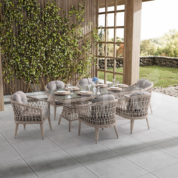 Oslo Rattan Bahçe Balkon Masa Takımı (100cm x 200cm)