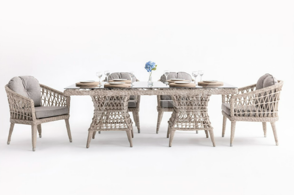 Oslo Rattan Bahçe Balkon Masa Takımı (100cm x 200cm)