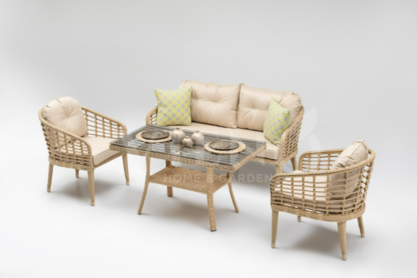 Rodos Mini  Rattan  Bahçe Balkon Oturma Grubu