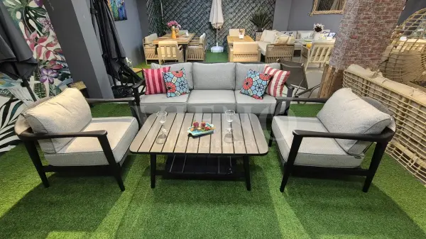 Apollo Wood Alüminyum Bahçe Balkon Oturma Grubu (TEŞHİR)