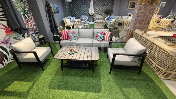 Apollo Wood Alüminyum Bahçe Balkon Oturma Grubu (TEŞHİR)