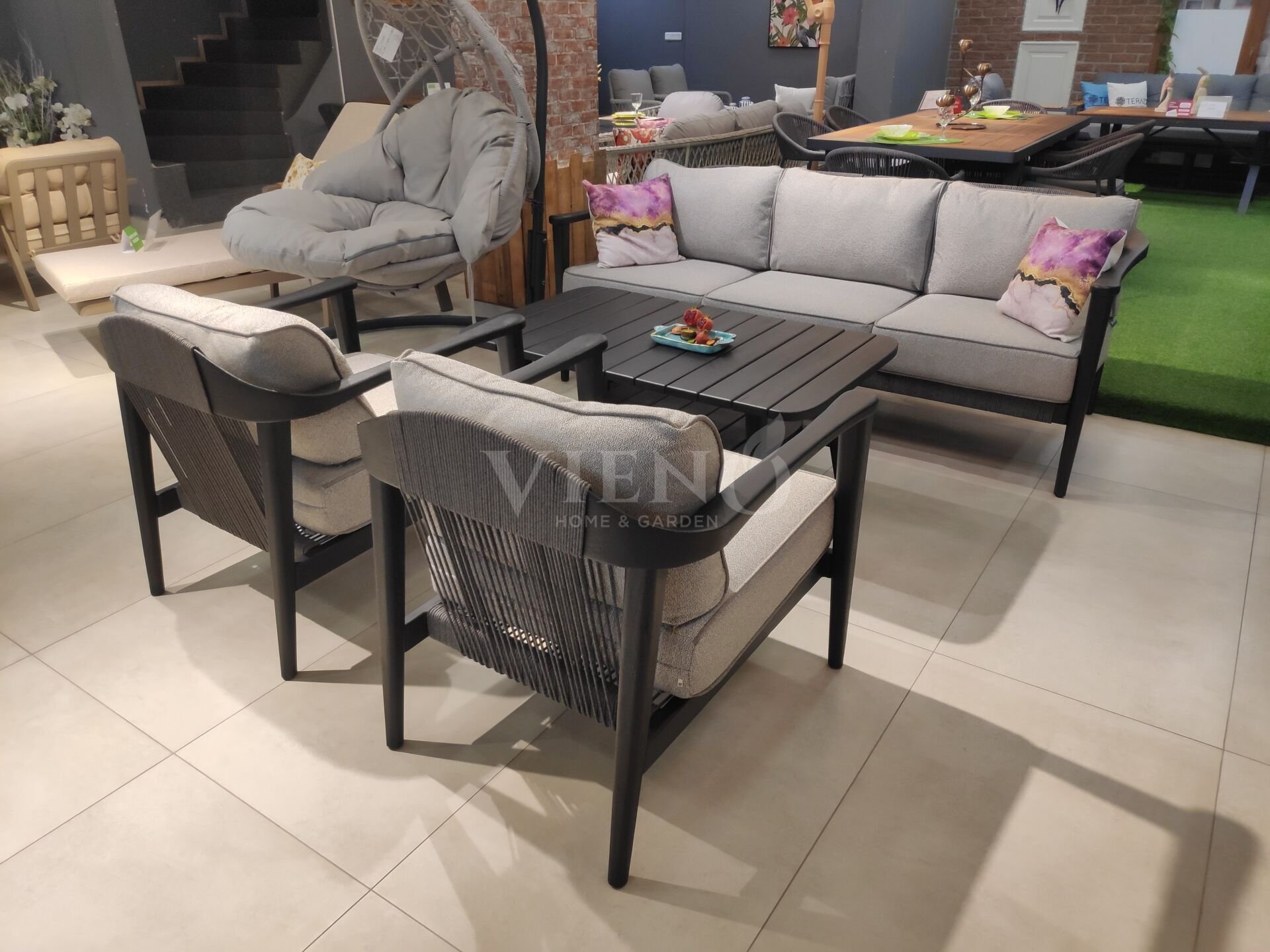 Apollo Wood Alüminyum Bahçe Balkon Oturma Grubu (TEŞHİR)