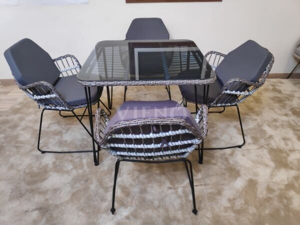 Ninova Rattan Bahçe Balkon Masa Takımı (90x90) (TEŞHİR)