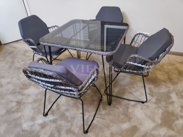 Ninova Rattan Bahçe Balkon Masa Takımı (90x90) (TEŞHİR)