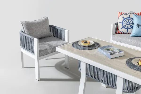 Marina Midi Alüminyum Bahçe Balkon Oturma Grubu