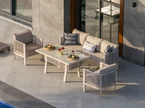 Marina Midi Alüminyum Bahçe Balkon Oturma Grubu