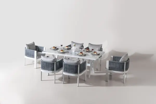 Marina Alüminyum Bahçe Balkon Masa Takımı (100cm x 200cm)