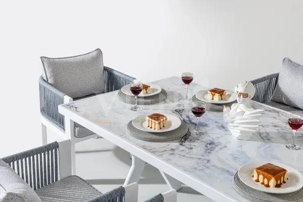 Marina Alüminyum Bahçe Balkon Masa Takımı (100cm x 200cm)