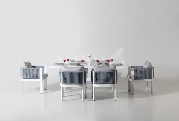 Marina Alüminyum Bahçe Balkon Masa Takımı (100cm x 200cm)