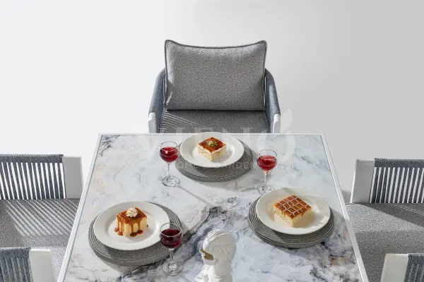 Marina Alüminyum Bahçe Balkon Masa Takımı (100cm x 200cm)