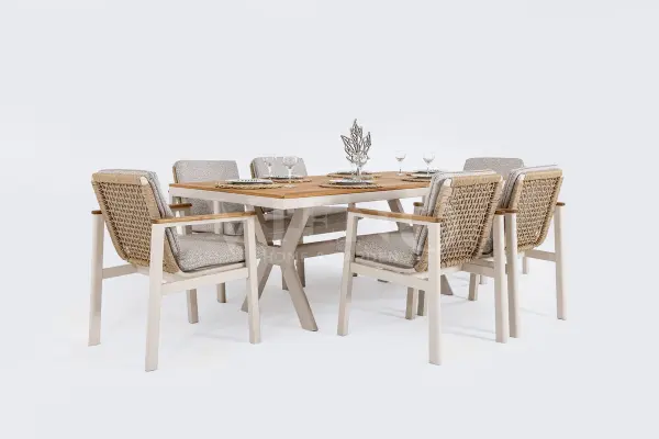 Astoria Alüminyum Bahçe Balkon Masa Takımı (100cm x 200cm)