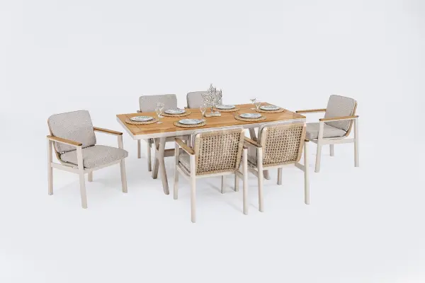 Astoria Alüminyum Bahçe Balkon Masa Takımı (100cm x 200cm)