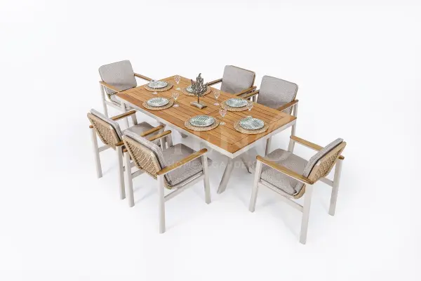 Astoria Alüminyum Bahçe Balkon Masa Takımı (100cm x 200cm)