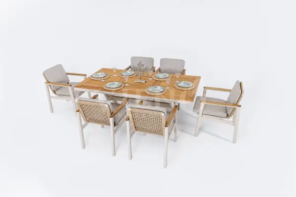 Astoria Alüminyum Bahçe Balkon Masa Takımı (100cm x 200cm)