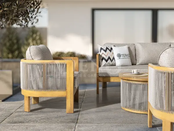 Ares Wood Bahçe Balkon Oturma Grubu