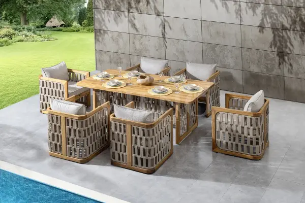 Zeus Wood Ahşap Bahçe Balkon Masa Takımı