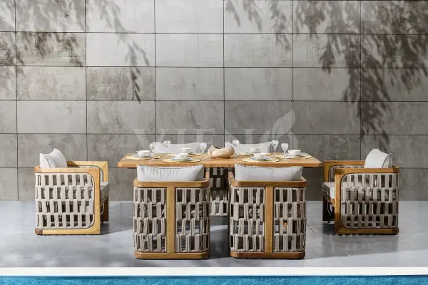 Zeus Wood Ahşap Bahçe Balkon Masa Takımı