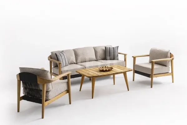 Apollo Wood Ahşap Bahçe Balkon Oturma Grubu