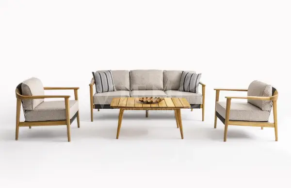 Apollo Wood Ahşap Bahçe Balkon Oturma Grubu