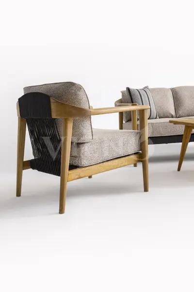 Apollo Wood Ahşap Bahçe Balkon Oturma Grubu