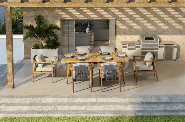 Apollo Wood Ahşap Bahçe Balkon Masa Takımı (100cm x 200cm)