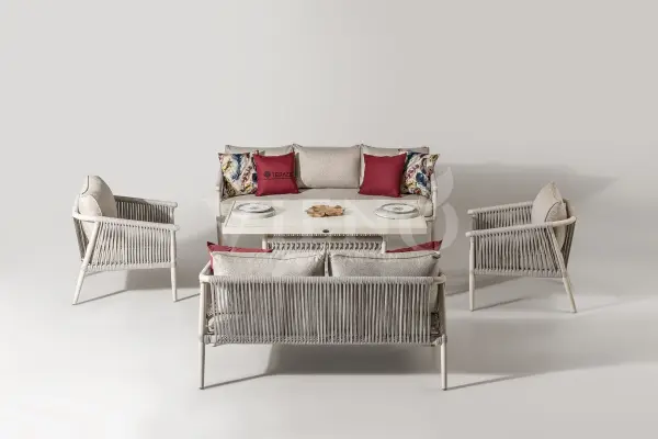 Calisto Alüminyum 3-2-1-1 Bahçe Balkon Oturma Grubu