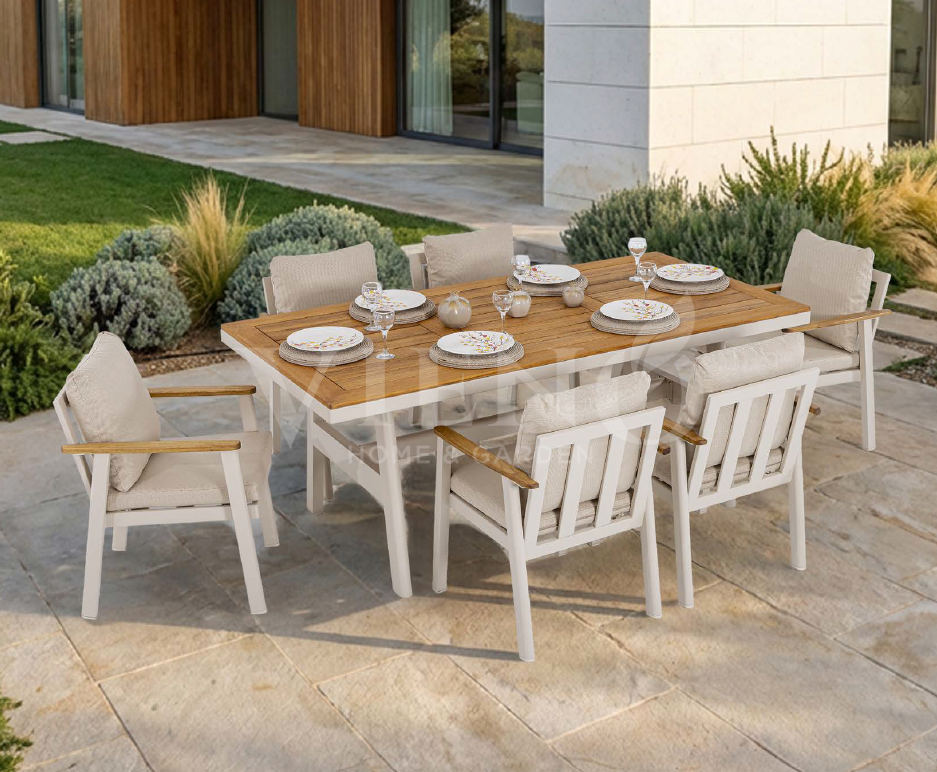 Bella Alüminyum Bahçe Balkon Masa Takımı (100cm x 200cm)