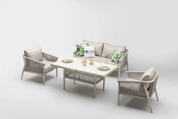 Calisto Mini Alüminyum Bahçe Balkon Oturma Grubu